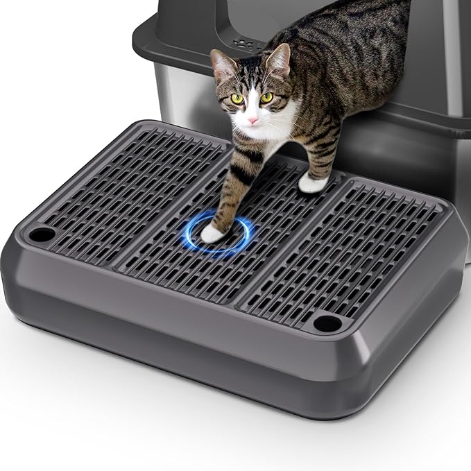 Large Cat Litter Box Step/Ramp16 x11 Anti-Tracking Litter Catcher Mat Double Layer Washable Kitty Trapping Tary Easy Clean, Also for Kitten & Elderly Cats Ramp