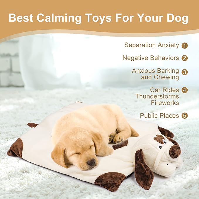 Puppy Heartbeat Toy, Heartbeat Stuffed Animal for Puppy Anxiety Relief and Calming Aid, Dog Heartbeat Toy for Pet Comfort Sleep Aid Cuddle