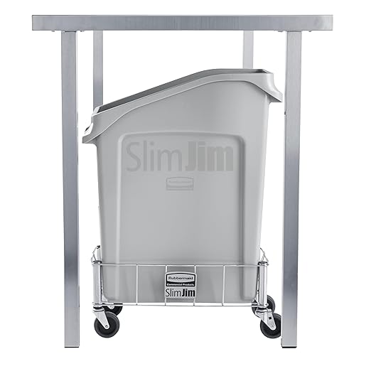 Rubbermaid Commercial Products Slim Jim Under-Counter Trash Can with Venting Channels 13-Gallon Gray Fits Under Desk/Cabinet/Sink Pack of 1