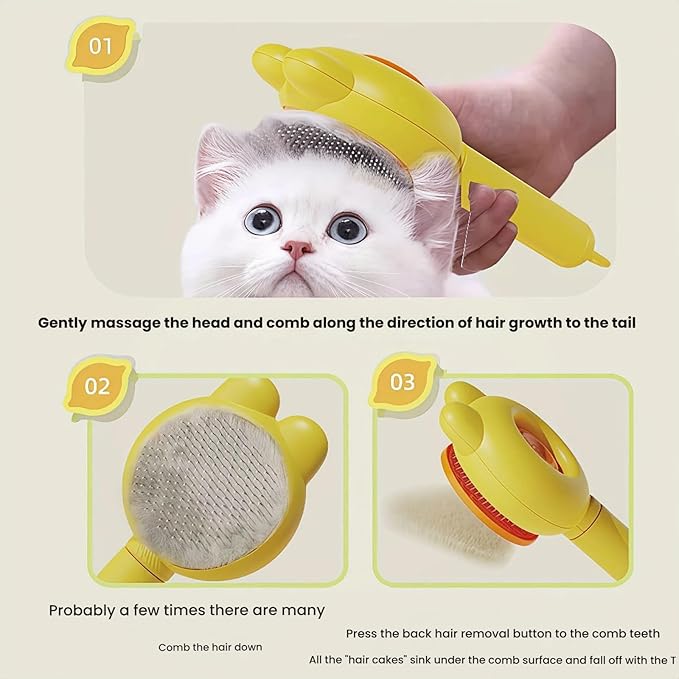 3-Set Self-Cleaning Pet Grooming Brush - Deshedding Tool for Dogs & Cats, Skin Friendly Hair Remover for Long & Short Haired Pets, Professional Dog & Cat Brush for Shedding Control(Green)