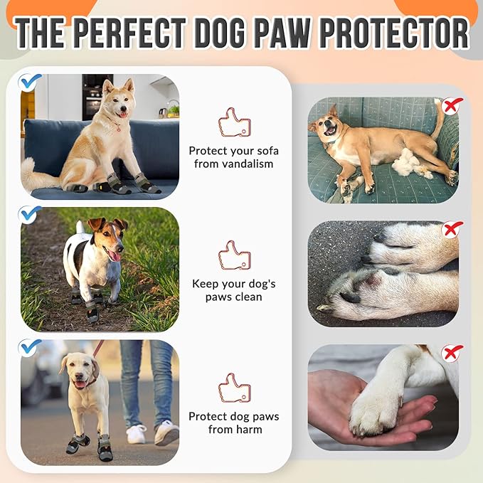 SlowTon Dog Shoes for Large Small Medium Dogs - Breathable Dog Boots for Summer Hot Pavement, Paw Protector for Outdoor Walking Winter Snow, Anti-Slip Rubber Dog Booties for Hardwood Floor (B, 3)