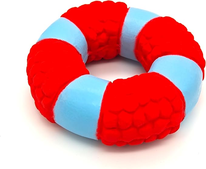 Natural Latex Dog Chew Toys 4&5 Piece Sets for Puppies&Dogs - Anxiety Relief&Teeth Cleaning Chew Toys, Waterproof for Indoor Outdoor Multiple Fun Themes (Set 5：Ocean & Sports Adventure (5-Piece))