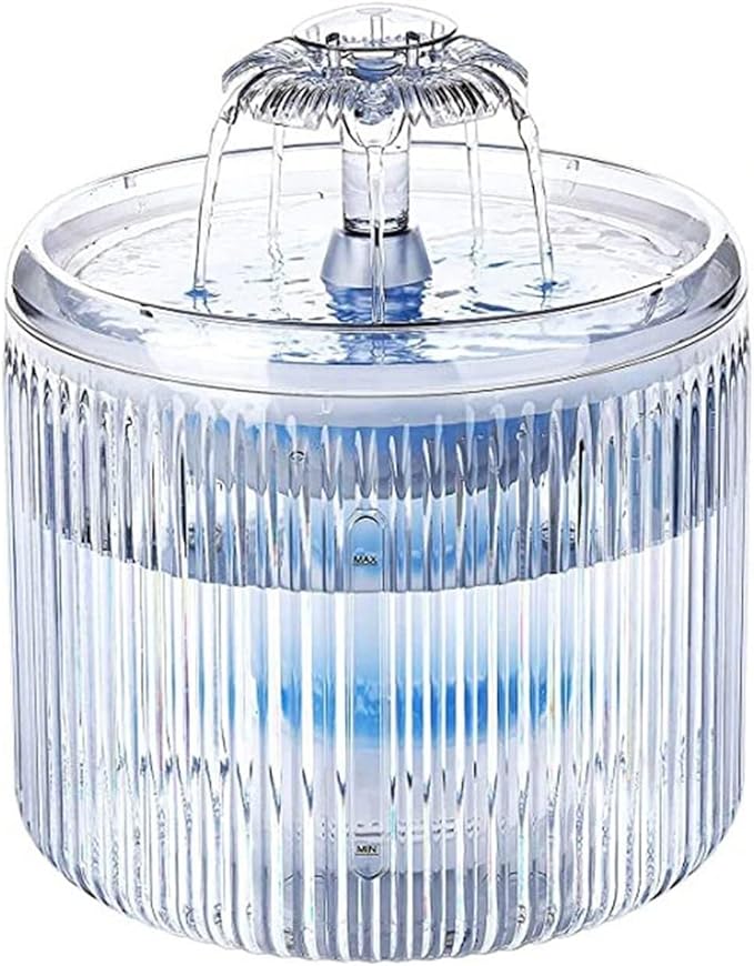 Smart Transparent Pet Water Fountain for Cats & Dogs, Automatic Drinking Bowl with 3 Flow Designs