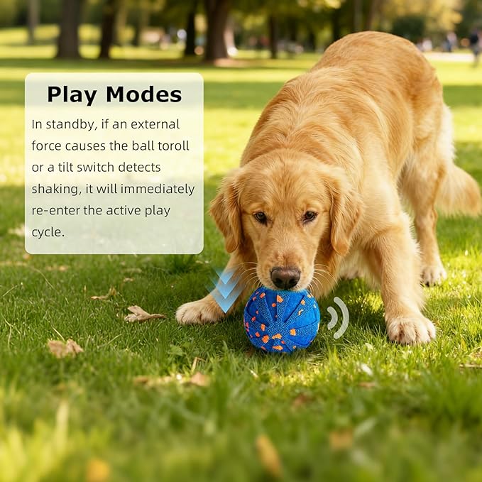 Interactive Dog Toys Ball, 3 Play Modes with Colorful Lights, Automatic Moving, Bouncing, E-TPU Material, Suitable for Large and Medium-Sized Dogs, Used for Boredom Relief and Daily Training