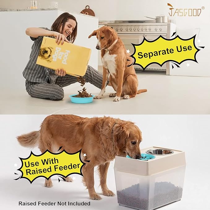 JASGOOD Slow Feeding Dog Bowl for Raised Pet Feeders Blue Maze Food Water Bowl Compatible with Elevated Diners(Blue,Fit Opening Fit Opening 7.5"-8") (Pack of 2)