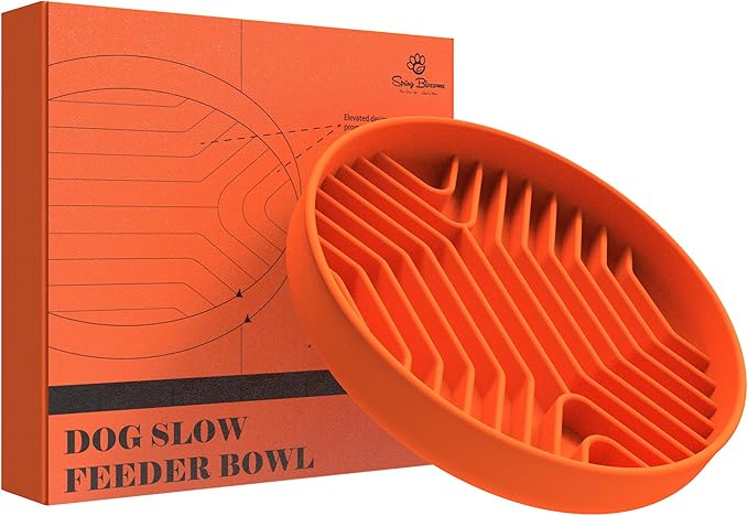 Slow Feeder Dog Bowls, Puzzle Silicone Dog Feeding Bowls with Suction Cups, Anti-Choking, Non-Slip Design, Reduces Boredom, Anxiety, Ideal for Medium to Small Dogs & Cats
