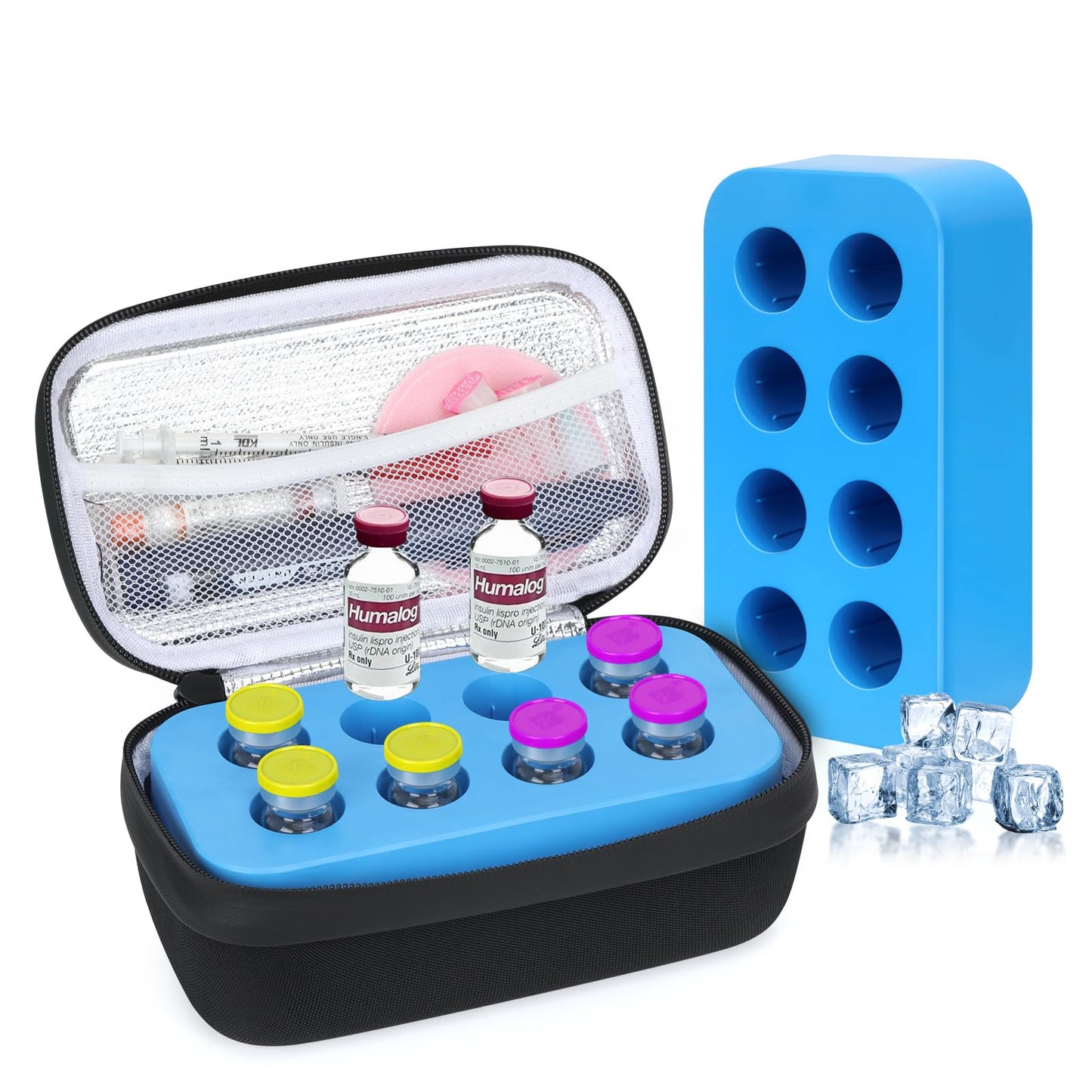 YOUSHARES Insulin Vial Cooler Travel Case - 8 Slots | Travel Organizat - Image 1