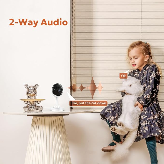 Indoor Security Camera, owltron 2K Cameras for Home Security with Motion Detection, Pet Cam & Baby Monitor with Night Vision, 2.4 GHz WiFi Two-Way Talk, Cloud/SD Storage, Works with Alexa