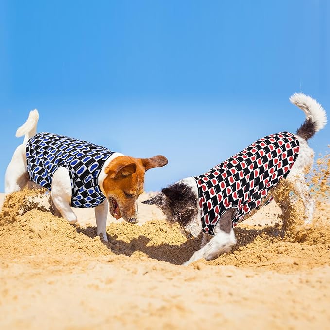 Dog Cooling Vest, Quick Dry Dog Summer Clothes Pet Vest Puppy Shirts, Sleeveless Dogs Cooling T-Shirts for Small Medium Large (Red Heart+Blue Heart, L)