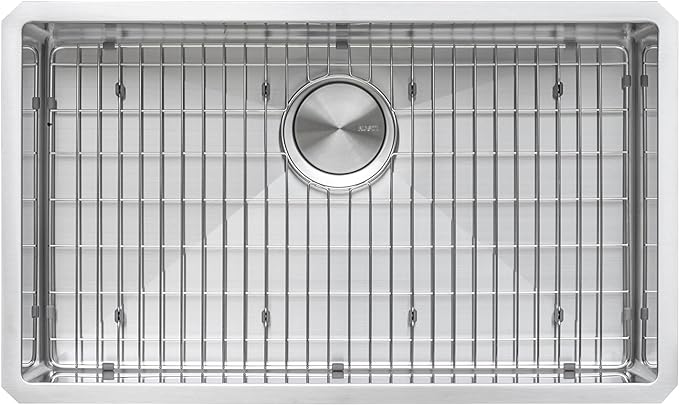 Ruvati 32-inch Rounded Corner Undermount Kitchen Sink Single Bowl – 16 Gauge Stainless Steel Kitchen Sink with Accessories and Brushed Finish hides scratches, Easy-to-Clean Undermount Sinks - RVH7400