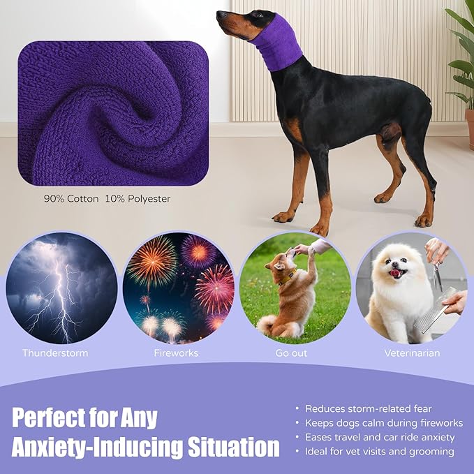Dog & Cat Calming Hoodie - Anxiety Relief Ear Protector, Noise-Canceling Head Cover for Grooming, Bath, Force Drying, Thunder & Fireworks