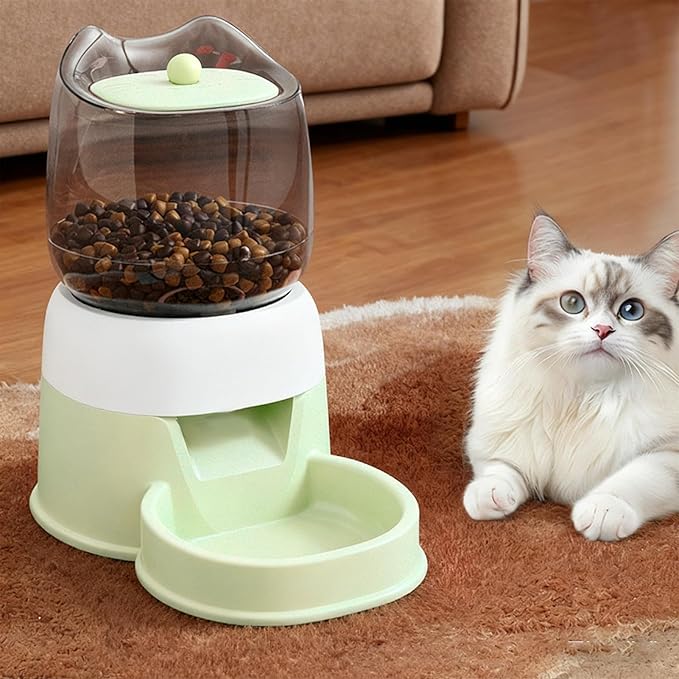 Portable Pet Feeding Dispenser - Versatile Cat Feeding Dispenser, 2L Pets Food Bowl for Outdoor, Press Top Smart Feeder, Pets Feeder, Dog Food Holder for Home Cage Daily Use