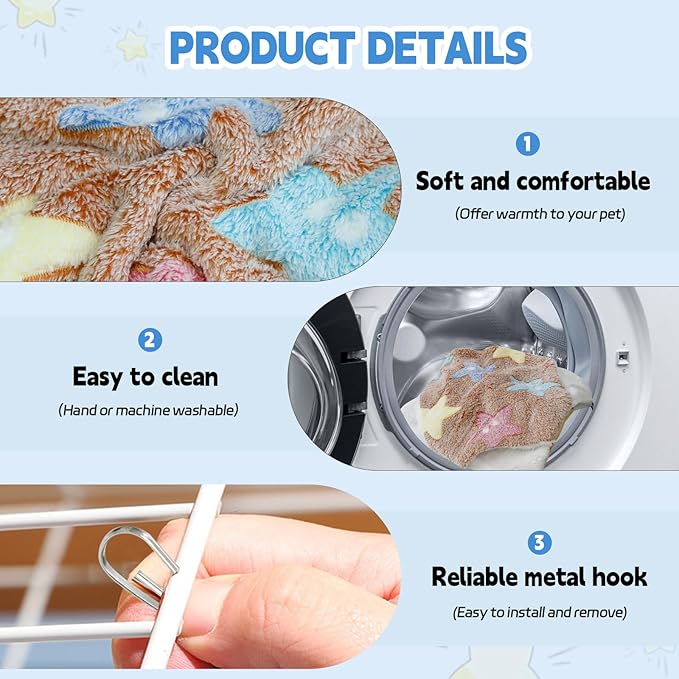 3 Pcs Guinea Pig Hammock, Rat Ferret Hanging Hammock Guinea Pig Accessories for Small Animals Chinchilla Parrot Sugar Glider Ferret Hamster Squirrel (11"×11")