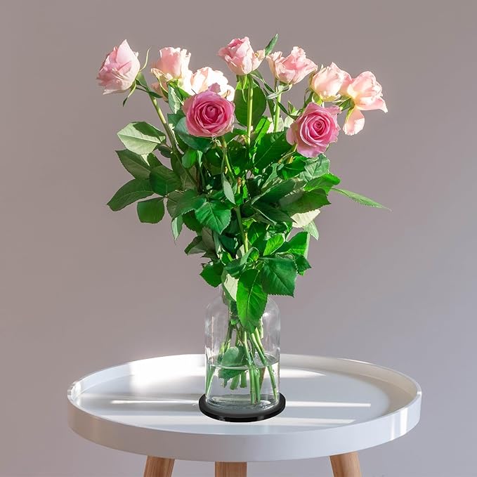 uxcell 2Pack Acrylic Lazy Susan Turntable, 8" Spinner Lazy Susan Turntable Organizer, Acrylic Ball Bearing Rotating Tray for Pantry Spice Rack Decorating, Black