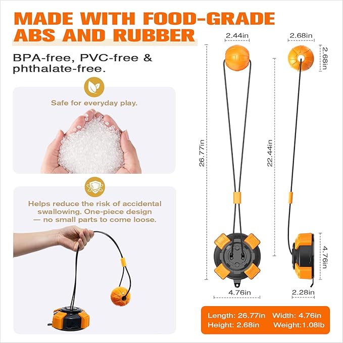 Suction Cup Dog Toy & Chew Toy for Aggressive Chewers - Interactive Tug of War Toy with Steel Rope for Large & Medium Dogs, Unbreakable Pull Toy for Mental Stimulation & Boredom Relief