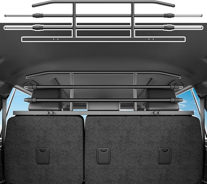 Dog Car Barrier Compatible with 2025 2026 Toyota 4Runner Trunk Cargo Pet Barrier Carbon Steel Pet Divider Gate Replacement for 2025 2026 Toyota 4Runner Accessories