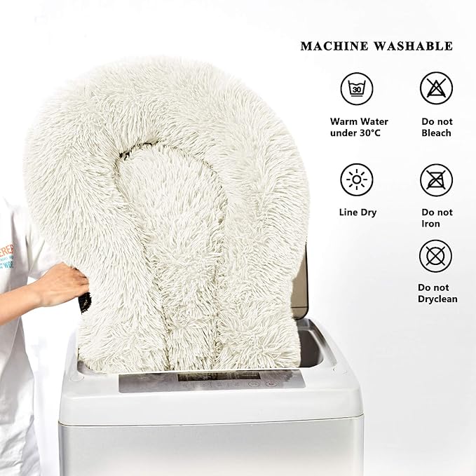 Washable Dog Round Bed - XLarge Donut Dog Bed, Comfy Calming Cuddler