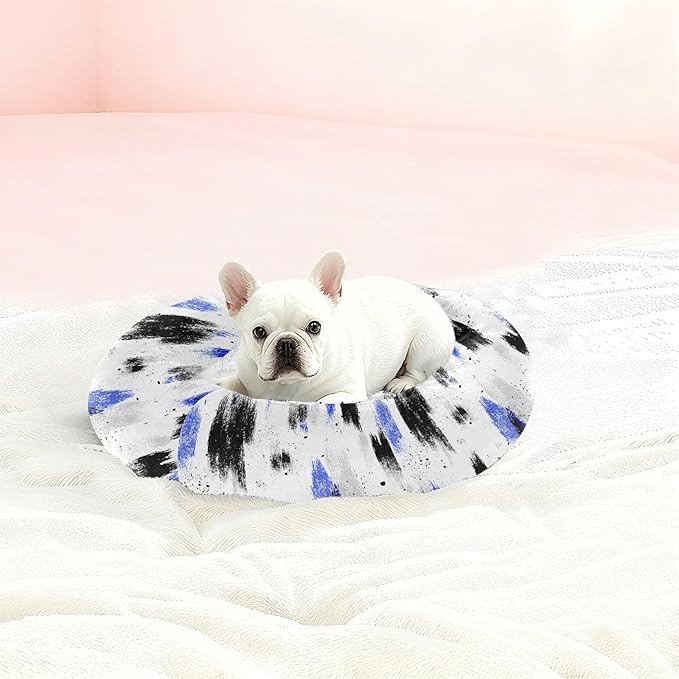 Black Blue Brush Pet Dog Beds Anxiety Relief fluffier Calming Bed for Small Size Pets Supplies