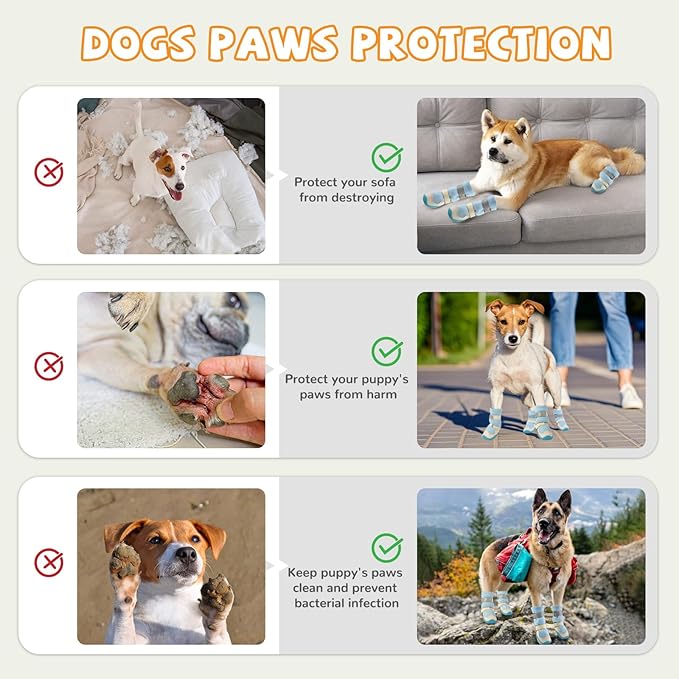 Dog Shoes for Medium Large Size Dogs, Breathable Dog Shoe for Hot Pavement, Dog Booties and Paw Protectors to Prevent Licking, Anti-Slip Dog Boots with Reflective for Summer, Hiking, Snow (Size 8)