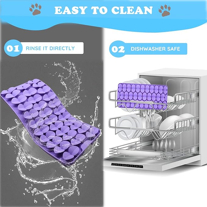 Silicone Snuffle Mat for Dogs Slow Feeder Lick Mat with Suction Cups Dogs Sniff Mat Dogs & Cats Entertainment Toys for Boredom(Purple)