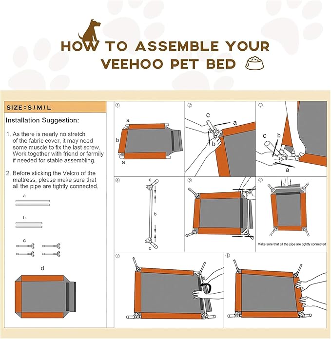 Veehoo Outdoor Elevated Dog Bed for Small Dogs, Cooling Raised Dog Cots Beds Training Platform Off Ground Hammock with Breathable Mesh, No-Slip Feet, 22"x17", Black Silver