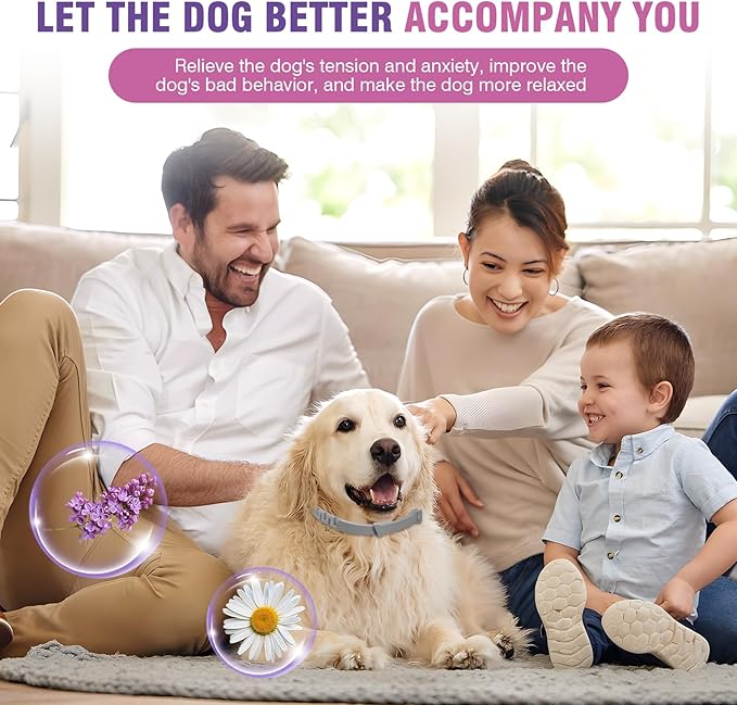Calming Collar for Dogs 4 Packs Lasts 60 Days Dog Pheromone Anti Anxiety Calm Collars to Relieve Stress and Bad Behavior Like Separation Adjustable 25 Inches for All Small Medium and Large Dogs