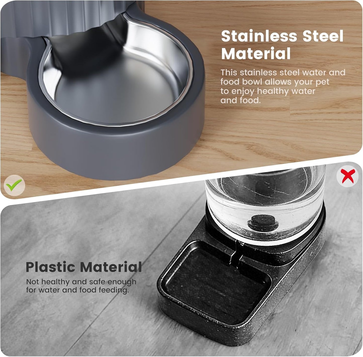 Gravity Auto Feeder – Always-Full Food & Water + Stainless Steel