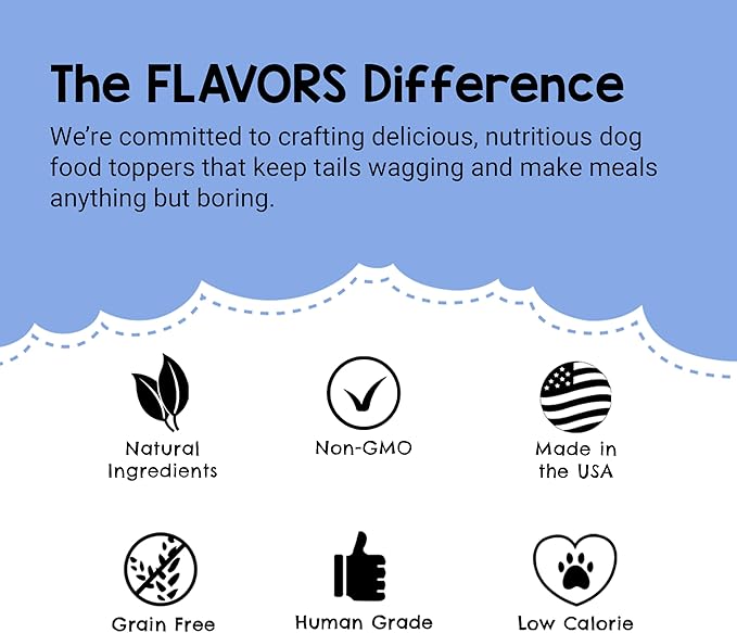 Flavors Food Topper for Dogs, White Cheddar Recipe, 6-Ounce, Pack of 2