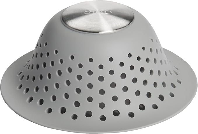 OXO Good Grips Aluminum Shower Caddy and Silicone Tub Drain Protector