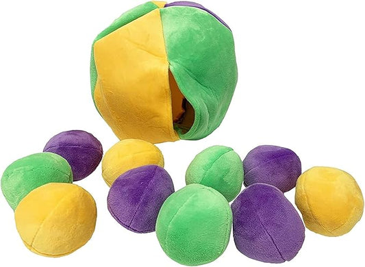 Midlee Hide a Ball Dog Puzzle Toy with 8 Plush Squeaker Balls (Large)