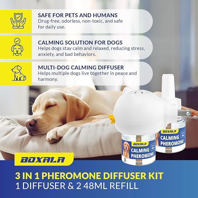 Pheromone Diffuser for Dogs: Calming Pheromone Diffuser Kit - Dog Calming Diffuser - Calming Pheromones - Dog Anxiety Relief (X_Large)