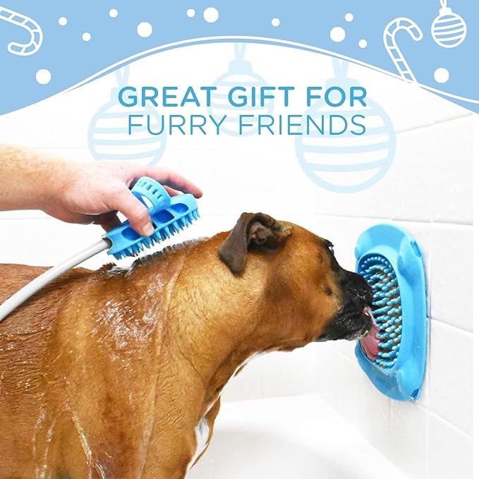 Aquapaw Lick Mat for Dogs with Suction Cups - XL, Blue, 1-Pack - Slow Feeder Lick Pads for Dogs & Grooming Enrichment - Food Mat for Peanut Butter Treats