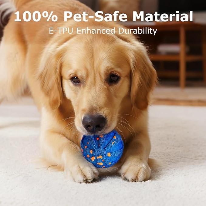 Interactive Dog Toys Ball, 3 Play Modes with Colorful Lights, Automatic Moving, Bouncing, E-TPU Material, Suitable for Large and Medium-Sized Dogs, Used for Boredom Relief and Daily Training
