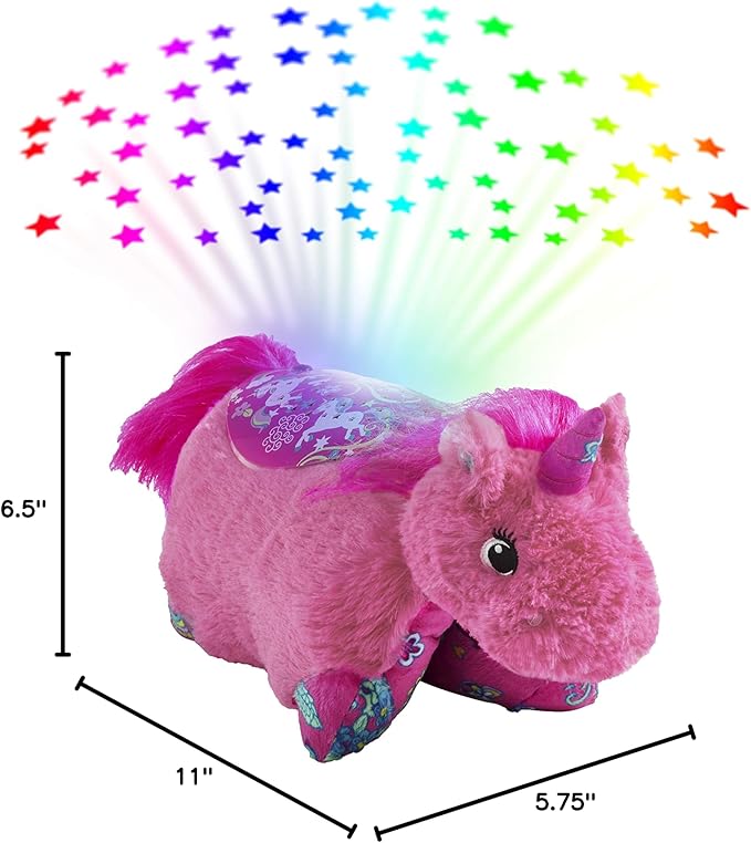 Pillow Pets Colorful Pink Unicorn Sleeptime Lite 11" Stuffed Animal Plush Nightlight
