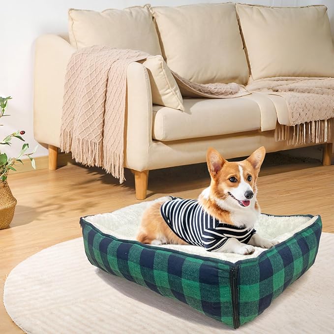 LIFFY Small Dog Bed Cat Bed - Washable Plush Calming Donut for Puppies and Cats, Soft Pet Bed with Non-Slip Bottom, Round Dog Bed Burrow, Machine Washable & Durable for Indoor Use