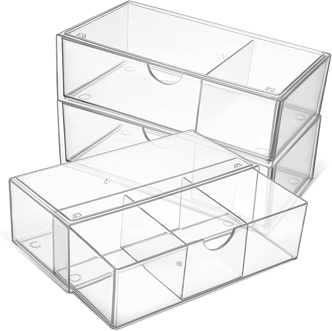 MERRYHAPY 3pcs Makeup Organizer Vanity Storage Box Lipstick Holder Desktop Cosmetics Organizer Lidded Storage Bin for Bathroom