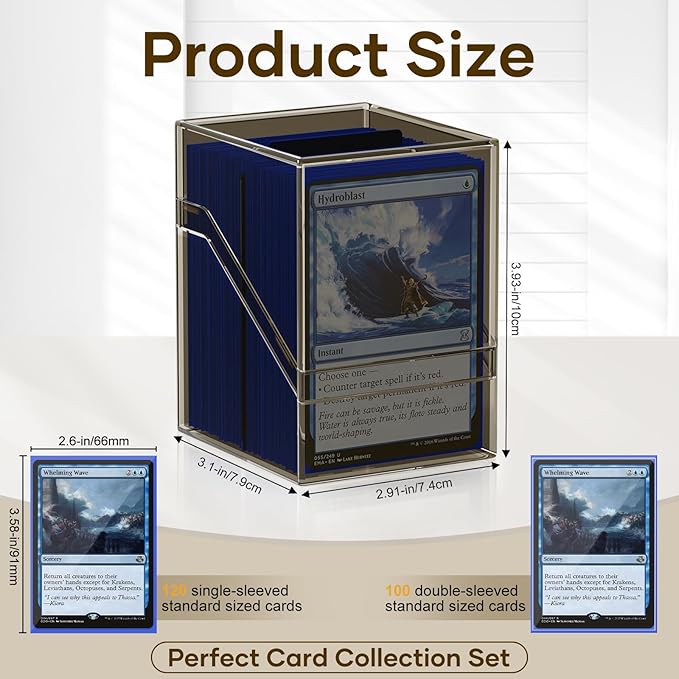 6 Pack Card Deck Cases, Commander Deck Boxes with 600Pcs Card Sleeves and Dividers, Standard Size Cards Storage Box Perfect Fit for MTG, Sport, Trading Cards (6 colors)
