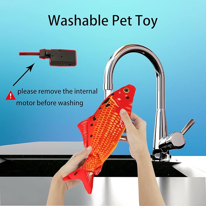Realistic Flopping Fish Dog Chew Toy - Electric Moving Interactive Pet Toy for Small Medium Dogs, Chew Rocking Toy for Indoor Outdoor Exercise