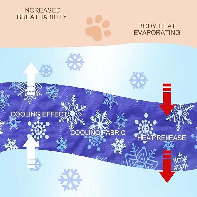 Cooling Pad Mat for Sleep Cooling Mattress Pad Gel for Bed, Relieve Pain, Summer Hot Flashes, Adult, Pets, No Water or Electricity Required(Snowflake,Blue,White,60 x 20 Inch)