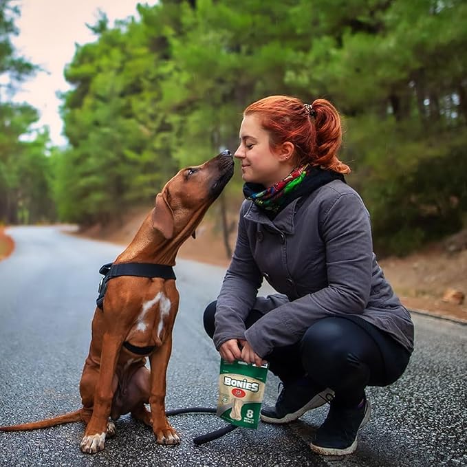 Bonies Natural Hip & Joint Formula Small-Sized Single Bone, Glucosamine & Omega Fatty Acids, Fresh Breath, Clean Teeth, Low Calories, Chicken Flavor, Small Dogs, 120 Bones