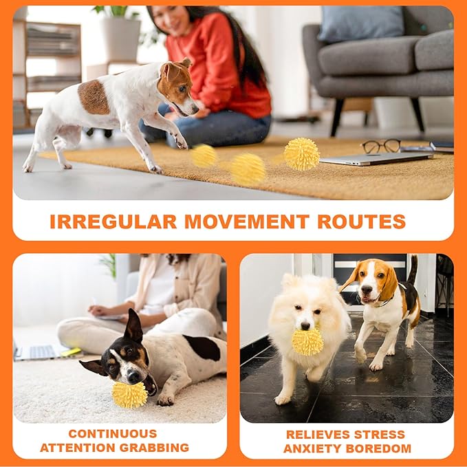 BABORUI Interactive Dog Ball Small, Interactive Puppy Toys to Keep Them Busy, Electric Rolling Ball Enrichment Toys for Small/Medium/Puppy (Small Orange)