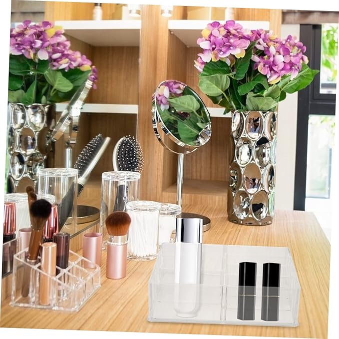 Cabilock 2pcs Acrylic Makeup Storage Box Small Organizer for Cosmetics Countertop Makeup Rack