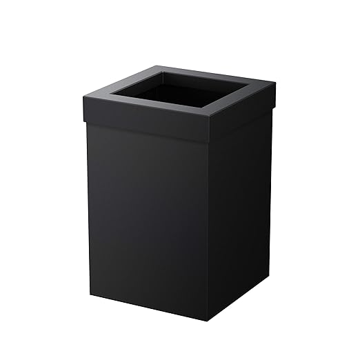 Gatco Small Bathroom Trash Can With Lid, Square 3 Gallon Stainless Steel Wastebasket, Under Sink, Matte Black, For Bathroom, Bedroom, Office (1915)