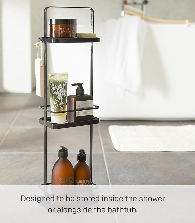 YAMAZAKI Home Tower Bath Rack - Bathroom Shower Storage Holder, Caddy Shelf Organizer - Large, 26" - Steel -