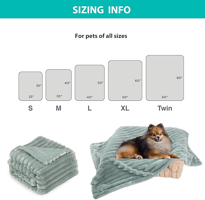 Waterproof Dog Blanket, Soft Fleece Blanket for Couch Protector, Reversible Pet Blankets Furniture Protector Cover for Small Medium Large Dogs Cats (Green, 50"x60")