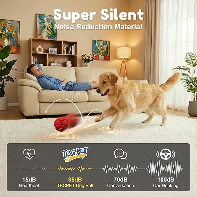 Interactive Dog Toys with Remote Control,Active Rolling Balls with 3 Play Modes, Auto-Moving, Bouncing, High-Resilience E-TPU Chew Resistant IPX6 Waterproof Indoor&Outdoor Use, Toys Dogs