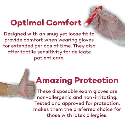 Dealmed Vinyl Exam Gloves - 100 Count Small, Powder-Free Disposable Medical Gloves, Latex-Free for Healthcare, Food Service & First Aid