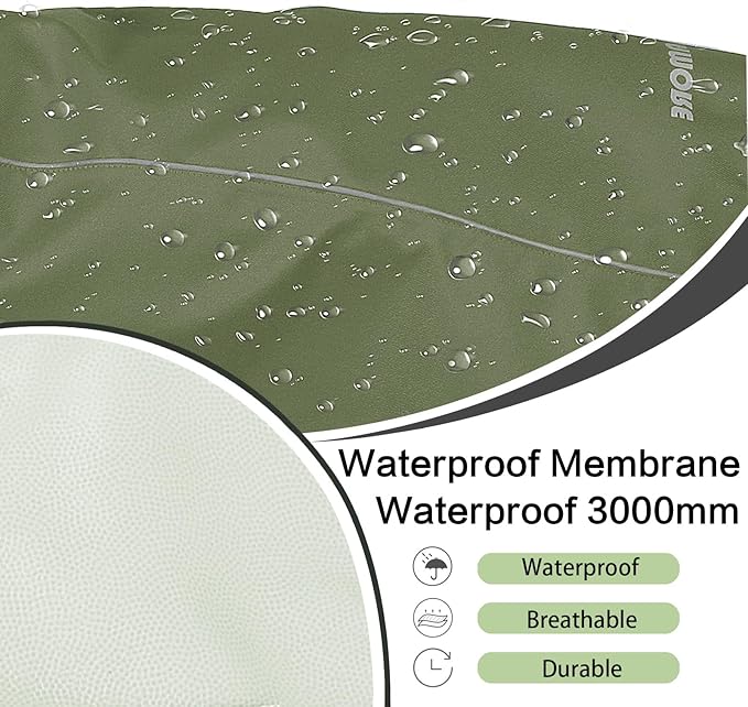 Waterproof Dog Raincoat, Adjustable Lightweight Dog Rain Jacket with Reflective Strip Leash Hole for Small Medium Large Dogs (Green, Medium(13-22lb))