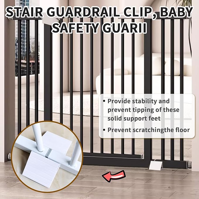 Hamiledyi 10 Pcs Support Feet for Pet Gate Plastic Triangular Isolation Fence Reinforcement Accessories Pet Gate Fence Support Feet for Configurable Wood Dog Gate Doggie Guardrail, White