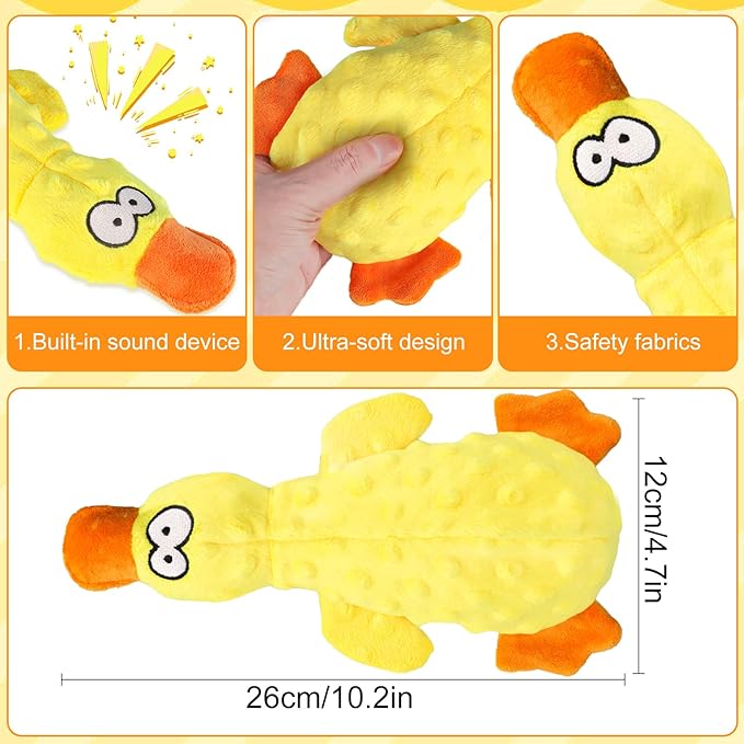 2025 New Calming Duck,Calming Duck Toy for Dogs Yellow Stuffed Ducks Dog Chew Toys, Calming Dog Toys for Indoor Dogs Puppy (Yellow)